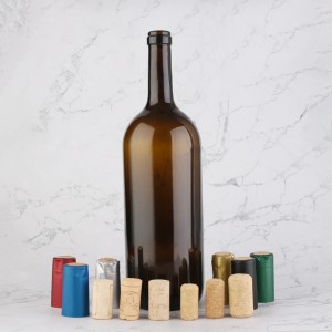 Bulk 1500 ml amber wine glass bottle with cork