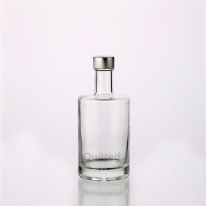 375 ml flat shoulder round liquor glass gin bottle