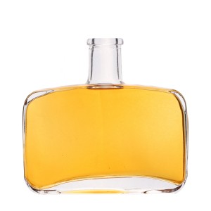 500ml Clear Square Shaped Liquor Glass Bottle