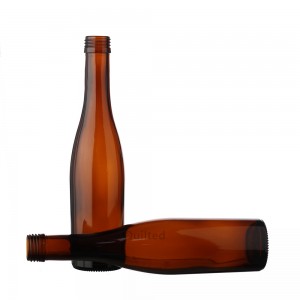 250 ml brown color liquor glass wine bottle with screw