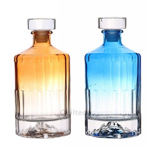 500 ml Gradient round shape liquor glass vodka bottle