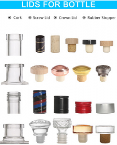 500 ml square shape liquor glass brandy bottle with cork