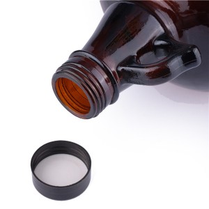 4L Groeler Beer Wine Amber Glass Bottles with Black Phenolic Lid