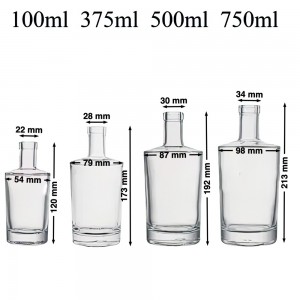 PASSION 100ml 375ml 500ml 750ml Custom Black Matte Liquor Glass Bottles