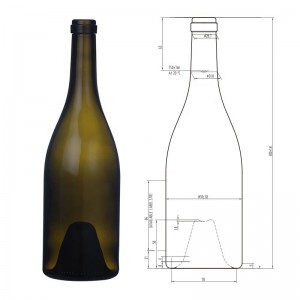 750ml 890g syrahs glass wine bottle