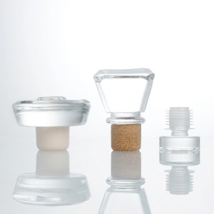 Glass Wooden Cork For Liquor Bottle