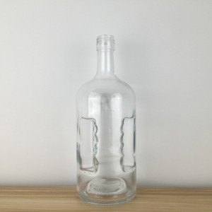 Custom hand shape 1700 ml liquor glass vodka bottle