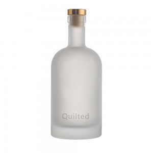 Round shape frosted 500 ml liquor bottle with cork