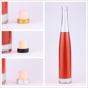 custom clear liquor 500 ml glass bottle with cork