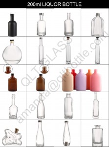 Square shape 200 ml liquor glass vodka bottle with lid