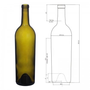 W-59 750ml Wine Glass Bottle